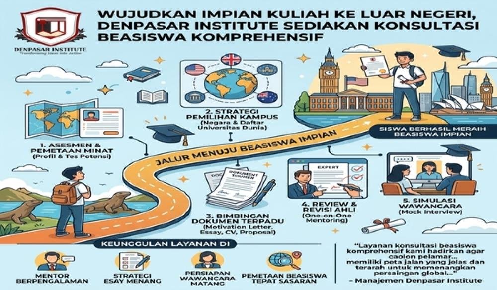 Wujudkan Impian Kuliah ke Luar Negeri, Denpasar Institute Sediakan Konsultasi Beasiswa Komprehensif