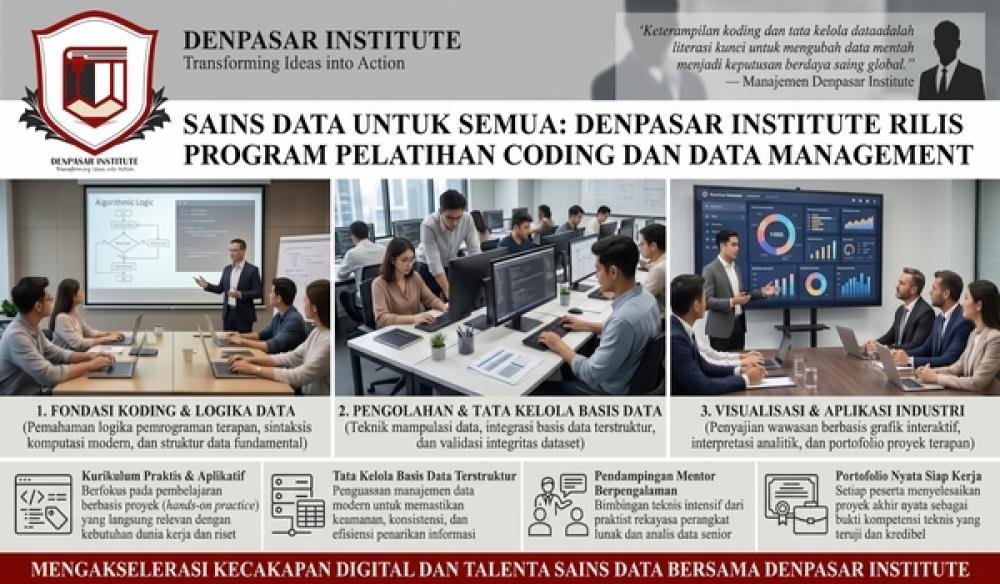 Sains Data untuk Semua: Denpasar Institute Rilis Program Pelatihan Coding dan Data Management