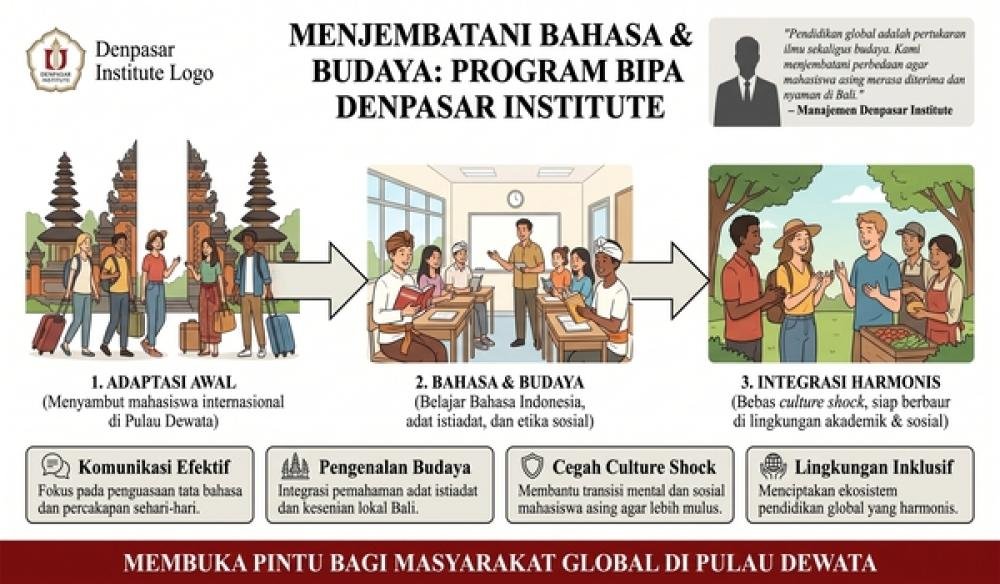 Program BIPA Denpasar Institute Mudahkan Mahasiswa Asing Beradaptasi di Bali