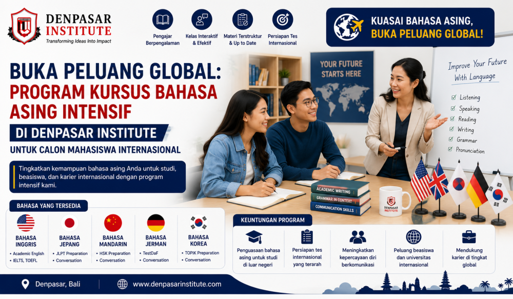 Buka Peluang Global: Program Kursus Bahasa Asing Intensif di Denpasar Institute untuk Calon Mahasiswa Internasional