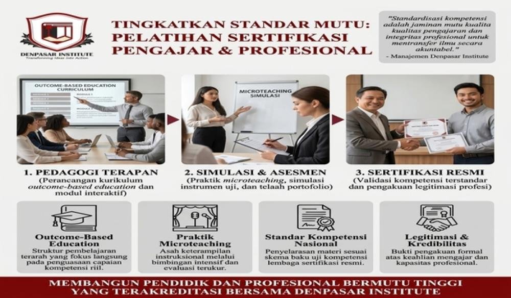 Tingkatkan Standar Mutu, Denpasar Institute Garap Pelatihan Sertifikasi Pengajar dan Profesional
