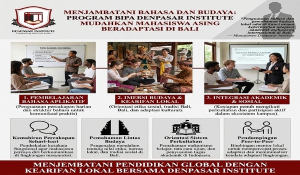 Menjembatani Bahasa dan Budaya: Program BIPA Denpasar Institute Mudahkan Mahasiswa Asing Beradaptasi di Bali